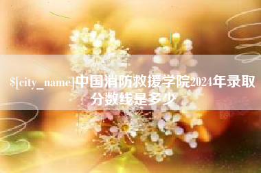 寿光中国消防救援学院2024年录取分数线是多少