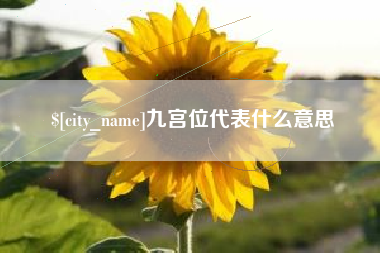 寿光九宫位代表什么意思