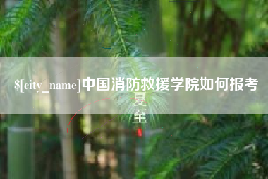 寿光中国消防救援学院如何报考