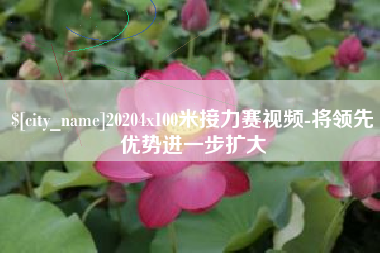 寿光20204x100米接力赛视频-将领先优势进一步扩大