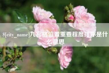 寿光九宫格位置重要程度排序是什么意思