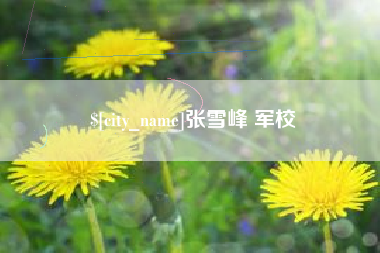 寿光张雪峰 军校