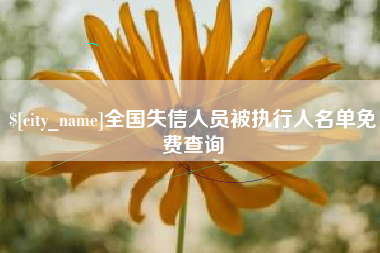 寿光全国失信人员被执行人名单免费查询