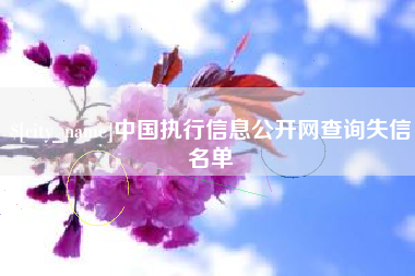 寿光中国执行信息公开网查询失信名单