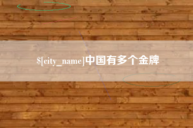 寿光中国有多个金牌