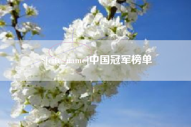 寿光中国冠军榜单