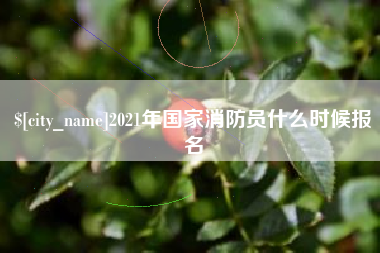 寿光2021年国家消防员什么时候报名