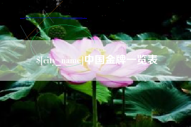 寿光中国金牌一览表