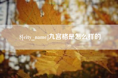 寿光九宫格是怎么样的